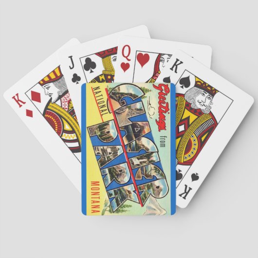 Glacier Park Groeten Briefkaart speelkaarten (Achterkant)