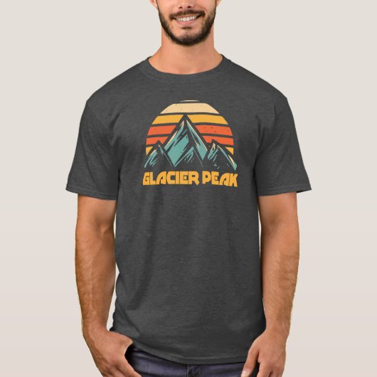 Glacier Peak Retro Turkoois T-shirt (Voorkant)