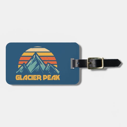 Glacier Peak Retro Turquoise Bagagelabel (Voorkant horizontaal)