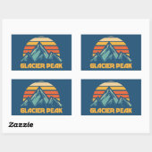 Glacier Peak Retro Turquoise Rechthoekige Sticker (Vel)