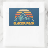 Glacier Peak Retro Turquoise Rechthoekige Sticker (Tas)