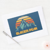 Glacier Peak Retro Turquoise Rechthoekige Sticker (Envelop)