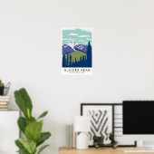 Glacier Peak Washington Reis Kunst Vintage Poster (Thuiskantoor)