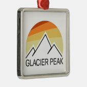 Glacier Peak Washington Retro Metalen Ornament (Rechts)