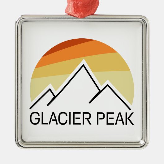 Glacier Peak Washington Retro Metalen Ornament (Voorkant)