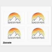 Glacier Peak Washington Retro Rechthoekige Sticker (Vel)