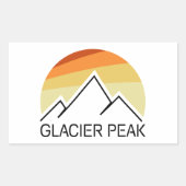Glacier Peak Washington Retro Rechthoekige Sticker (Voorkant)