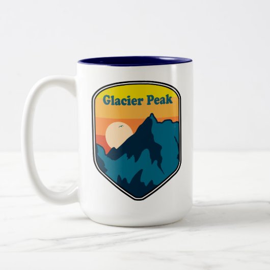 Glacier Peak Washington Sunrise Tweekleurige Koffiemok (Links)