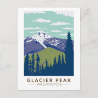 Glacier Peak Washington Travel Art Vintage