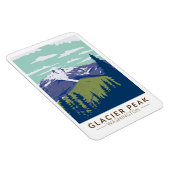 Glacier Peak Washington Travel Art Vintage Magneet (Rechterzijde)