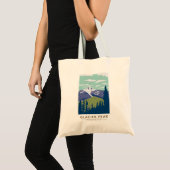Glacier Peak Washington Travel Art Vintage Tote Bag (Voorkant (product))