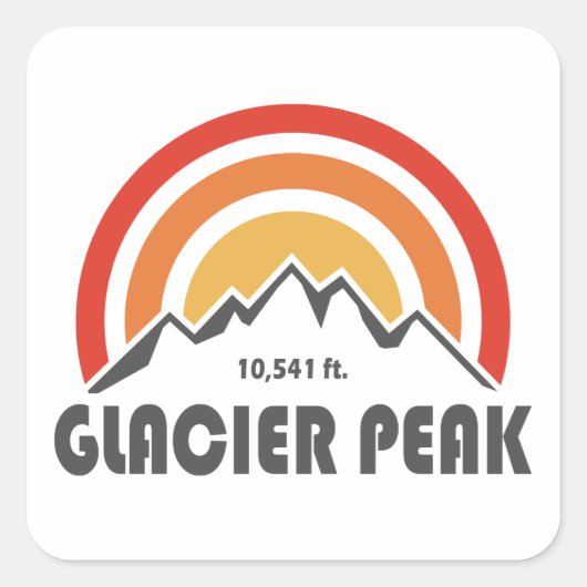 Glacier Peak, Washington Vierkante Sticker (Voorkant)