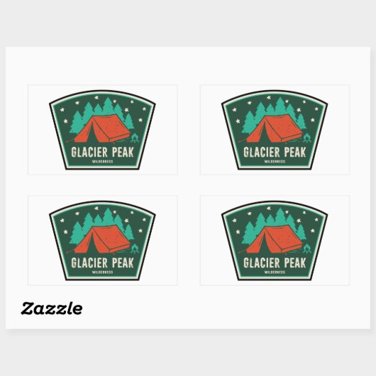 Glacier Peak Wilderness Camping Rechthoekige Sticker (Vel)
