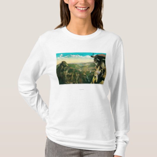 Glacier Point, Half Dome en Yosemite Valley T-shirt (Voorkant)