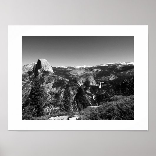 Glacier Point Yosemite Black en White Photography Poster (Voorkant)