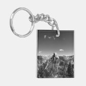 Glacier Point Yosemite Black en White Photography Sleutelhanger (Voorkant Links)