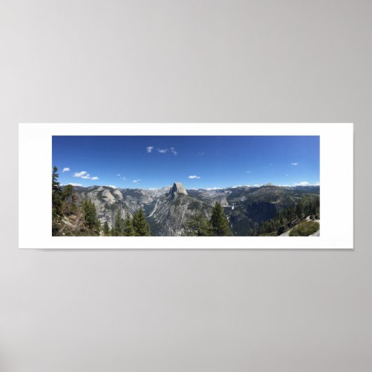 Glacier Point Yosemite Color Photography Panorama Poster (Voorkant)