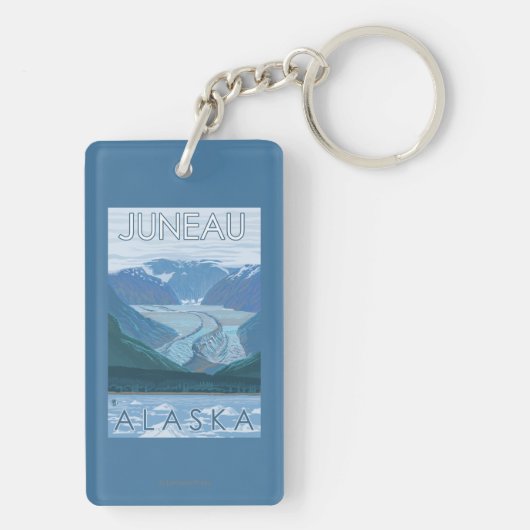 Glacier Scene - Juneau, Alaska Sleutelhanger (achterkant)
