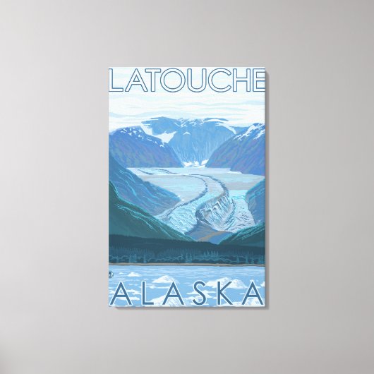 Glacier Scene - Latouche, Alaska Canvas Afdruk (Voorkant)