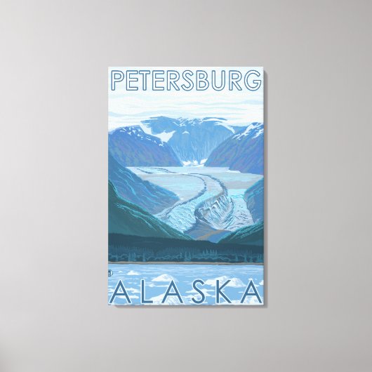Glacier Scene - Petersburg, Alaska Canvas Afdruk (Voorkant)