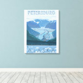 Glacier Scene - Petersburg, Alaska Canvas Afdruk (Insitu (Houten vloer))