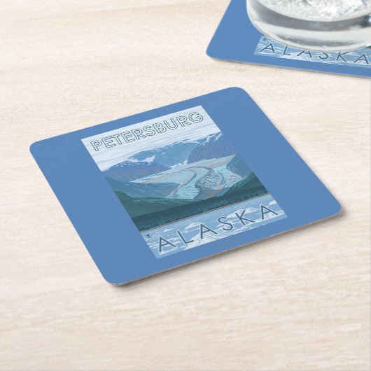 Glacier Scene - Petersburg, Alaska Kartonnen Onderzetters (Schuin)