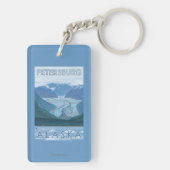 Glacier Scene - Petersburg, Alaska Sleutelhanger (achterkant)