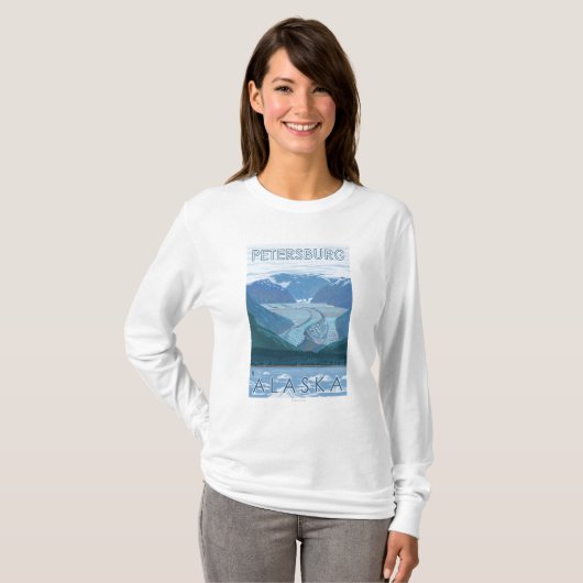 Glacier Scene - Petersburg, Alaska T-shirt (Voorkant volledig)