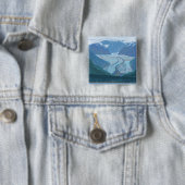 Glacier Scene - Seldovia, Alaska Vierkante Button 5,1 Cm (In situ)