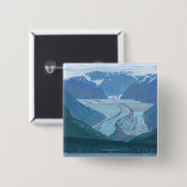 Glacier Scene - Seldovia, Alaska Vierkante Button 5,1 Cm (Voorkant /achterkant)