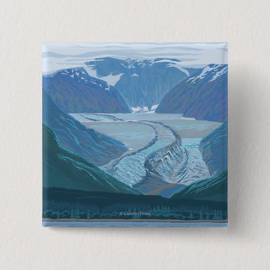Glacier Scene - Seldovia, Alaska Vierkante Button 5,1 Cm (Voorkant)