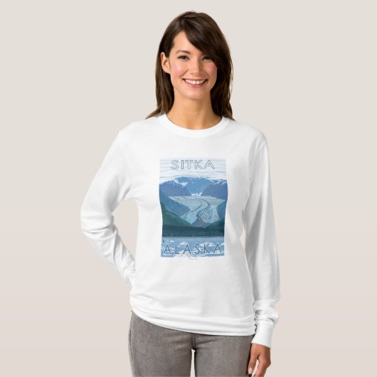 Glacier Scene - Sitka, Alaska T-shirt (Voorkant volledig)