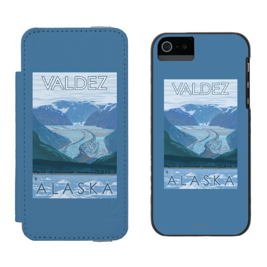 Glacier Scene - Valdez, Alaska Incipio iPhone Portemonnee Hoesje (Naast elkaar)