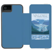 Glacier Scene - Valdez, Alaska Incipio iPhone Portemonnee Hoesje (Agenda Open)