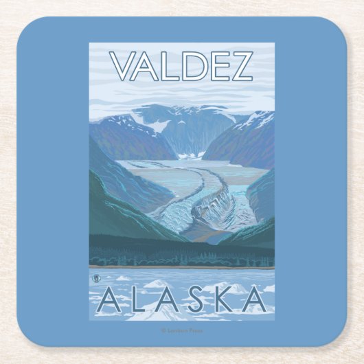 Glacier Scene - Valdez, Alaska Kartonnen Onderzetters (Voorkant)