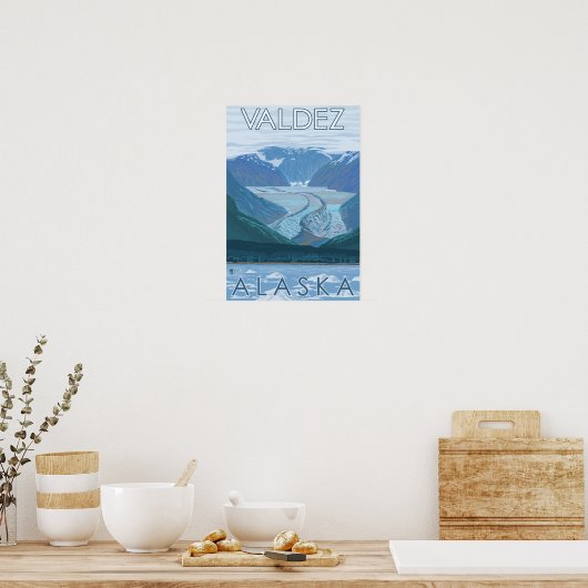 Glacier Scene - Valdez, Alaska Poster (Keuken)