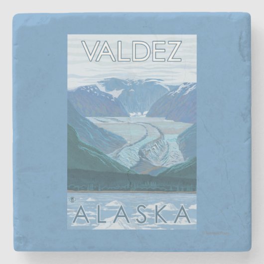 Glacier Scene - Valdez, Alaska Stenen Onderzetter (Voorkant)