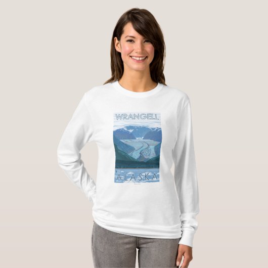 Glacier Scene - Wrangell, Alaska T-shirt (Voorkant volledig)