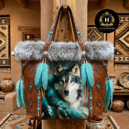 Glacier Teal Wolf Portrait Tissuepapier