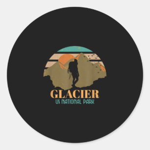 Glacier US National Park Montana Travel Camping Ronde Sticker