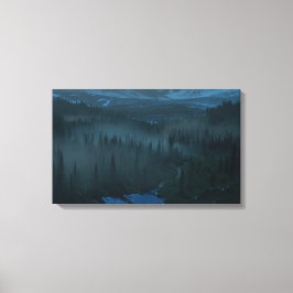 Glacier Valley (maanlicht) Canvas Afdruk