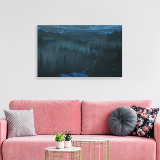 Glacier Valley (maanlicht) Canvas Afdruk (Insitu (Woonkamer))