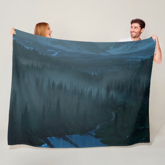Glacier Valley (Moonlit) Fleece Deken (In situ)