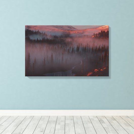 Glacier Valley (zonsopgang) Canvas Afdruk (Insitu (Houten vloer))