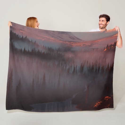 Glacier Valley (zonsopgang) Fleece Deken (In situ)