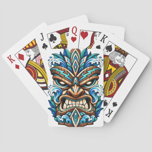 Glacier Wave Tiki-masker speelkaarten (Achterkant)