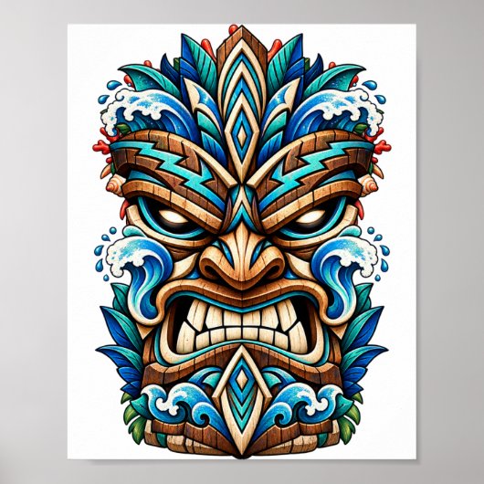 Glacier Wave Tiki Poster (Voorkant)