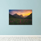 Glacier Wildbloemen Canvas Afdruk (Insitu (Houten vloer))