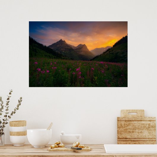 Glacier Wildbloemen Poster (Keuken)