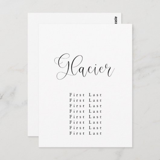 Glacier zitkaart Briefkaart (Voorkant / Achterkant)